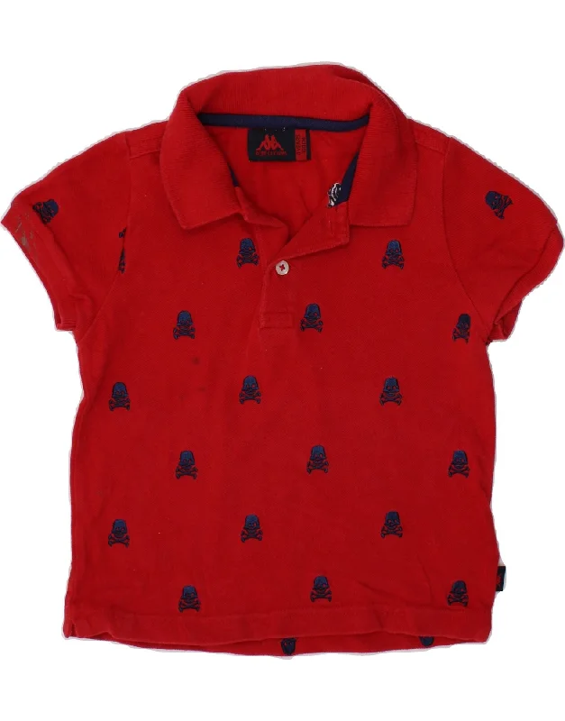 men's stylish sport polo shirts -KAPPA Boys Graphic Polo Shirt 3-4 Years Red Cotton