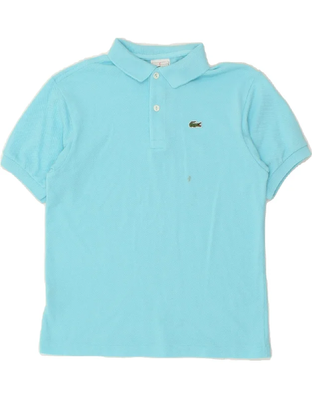 men's polo shirts for golf tournaments -LACOSTE Boys Polo Shirt 11-12 Years Blue Cotton