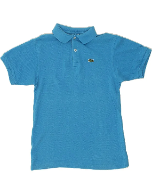 men's premium cotton polo shirts -LACOSTE Boys Polo Shirt 11-12 Years Blue Cotton