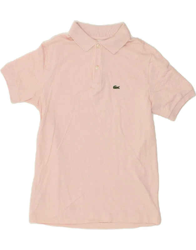 men's long sleeve pique polo shirts -LACOSTE Boys Polo Shirt 13-14 Years Pink Cotton