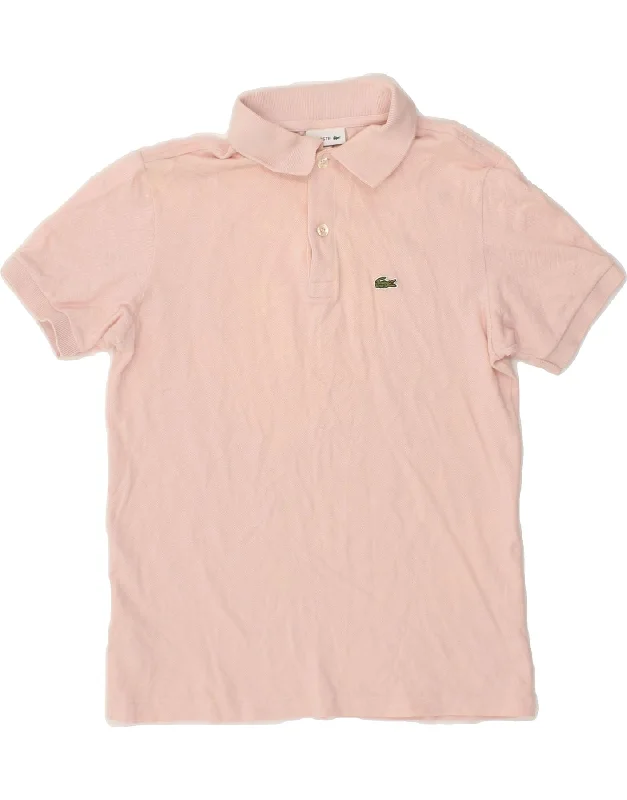 stylish plain polo shirts for men -LACOSTE Boys Polo Shirt 13-14 Years Pink Cotton