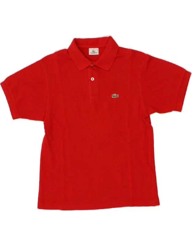 slim fit pique polo shirts for men -LACOSTE Boys Polo Shirt 13-14 Years Red Cotton