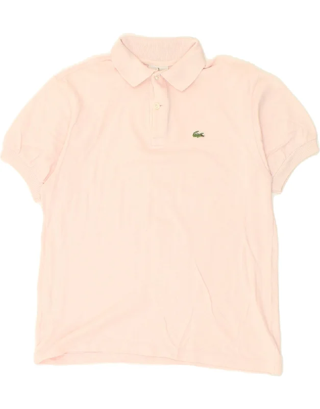 men's pique polo shirts with logos -LACOSTE Boys Polo Shirt 15-16 Years Pink Cotton