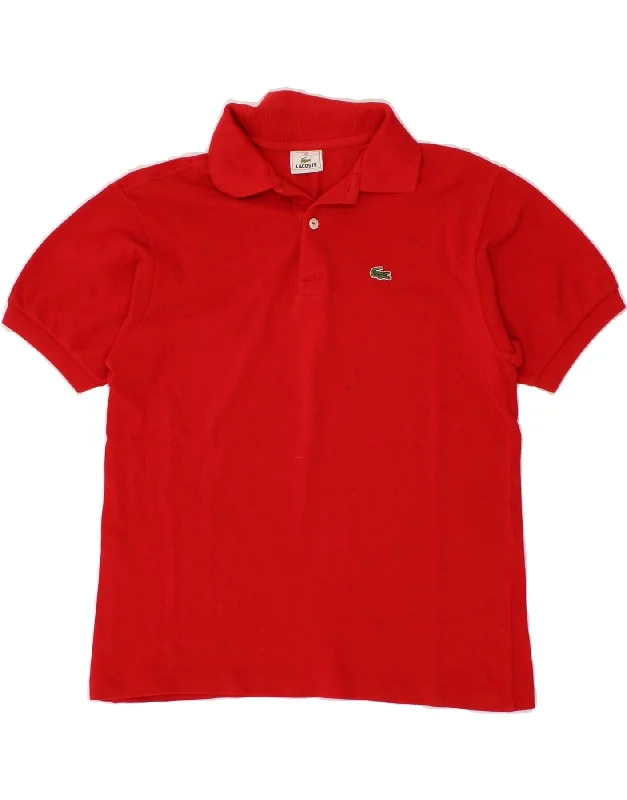 lightweight polo shirts for men -LACOSTE Boys Polo Shirt 15-16 Years Red Cotton