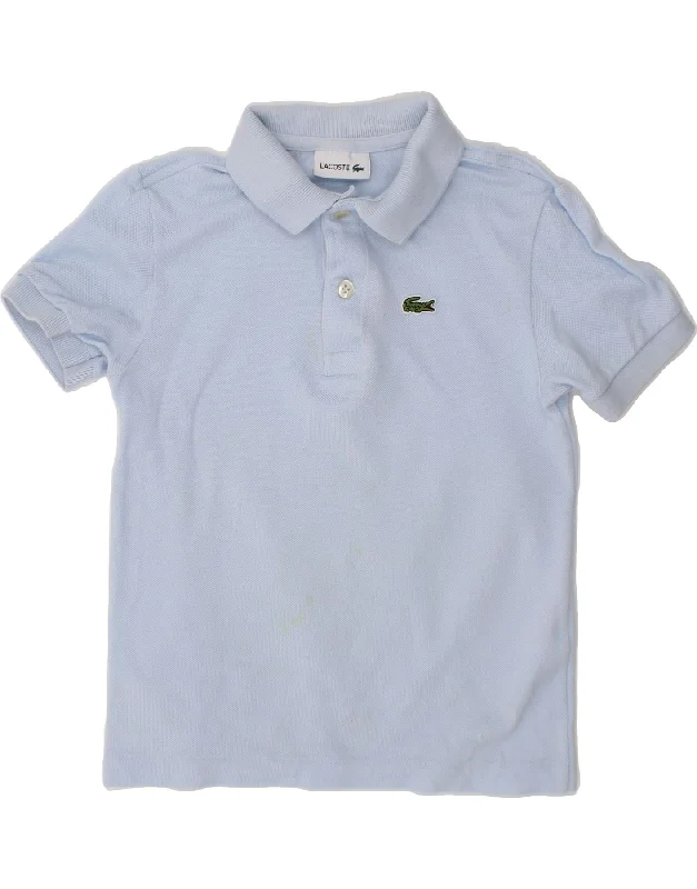 stylish plain polo shirts for men -LACOSTE Boys Polo Shirt 2-3 Years Blue Cotton