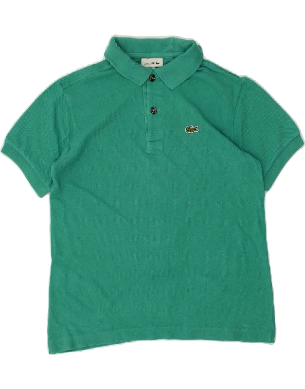 men's durable cotton polo shirts -LACOSTE Boys Polo Shirt 9-10 Years Green Cotton