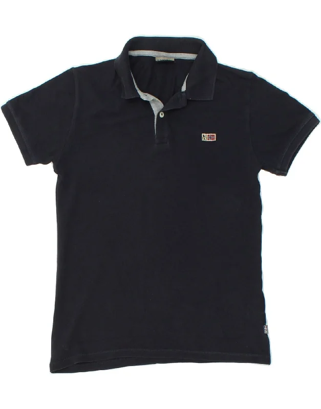 formal polo shirts for men -NAPAPIJRI Boys Polo Shirt 9-10 Years Navy Blue Cotton