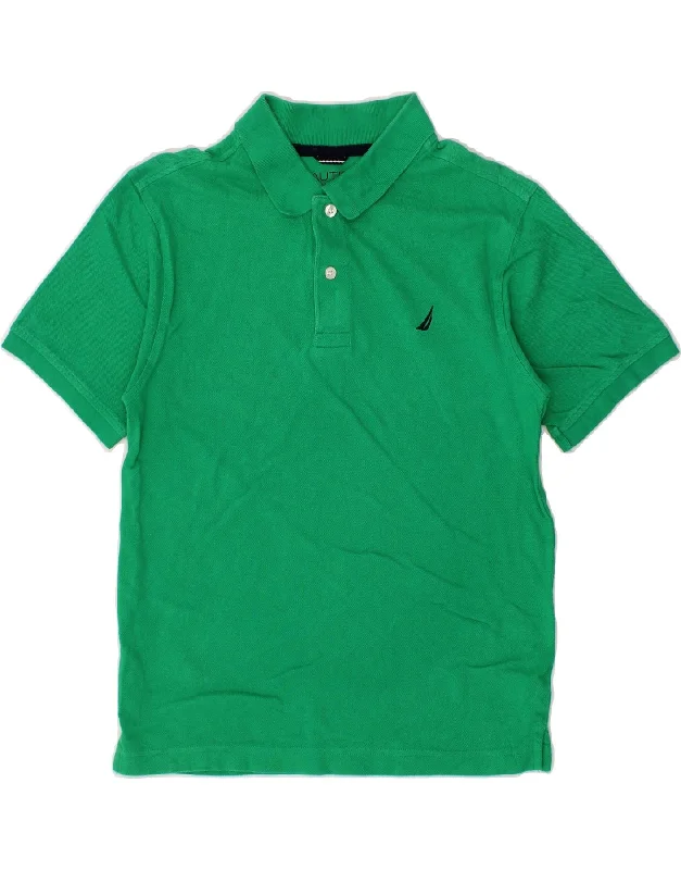 modern style polo shirts for men -NAUTICA Boys Polo Shirt 14-15 Years Large  Green Cotton