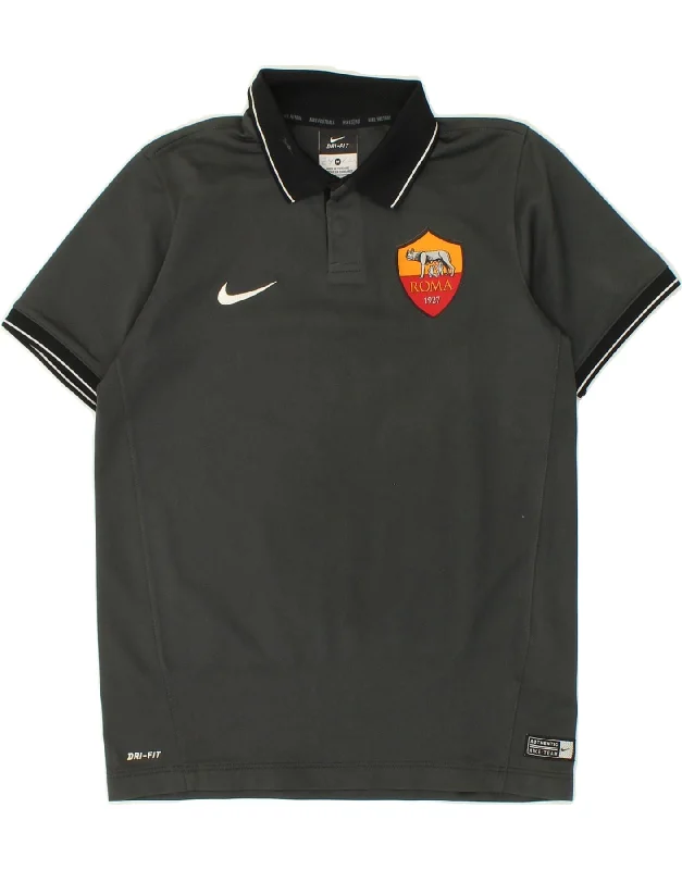 men's polo shirts with mesh back -NIKE Boys As Roma Graphic Polo Shirt 10-11 Years Medium Grey Polyester