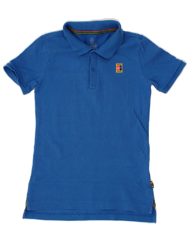 men's sports polo shirts for men -NIKE Boys Polo Shirt 9-10 Years Small Blue Cotton