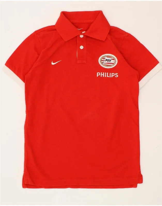 men's basic polo shirts -NIKE Boys PSV Eindhoven Graphic Polo Shirt 8-9 Years Small Red