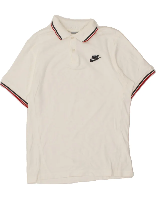 men's striped cotton polo shirts -NIKE Girls Polo Shirt 12-13 Years Large White