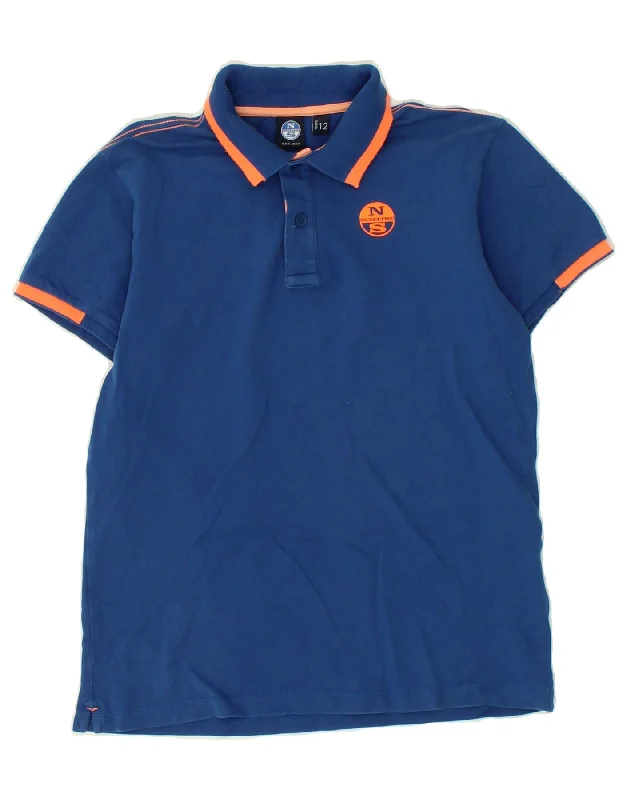 modern fit polo shirts for men -NORTH SAILS Boys Polo Shirt 11-12 Years Blue Cotton