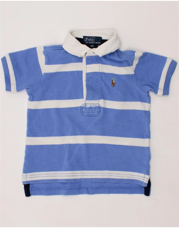 formal polo shirts for men -POLO RALPH LAUREN Baby Boys Polo Shirt 9-12 Months Blue Striped Cotton