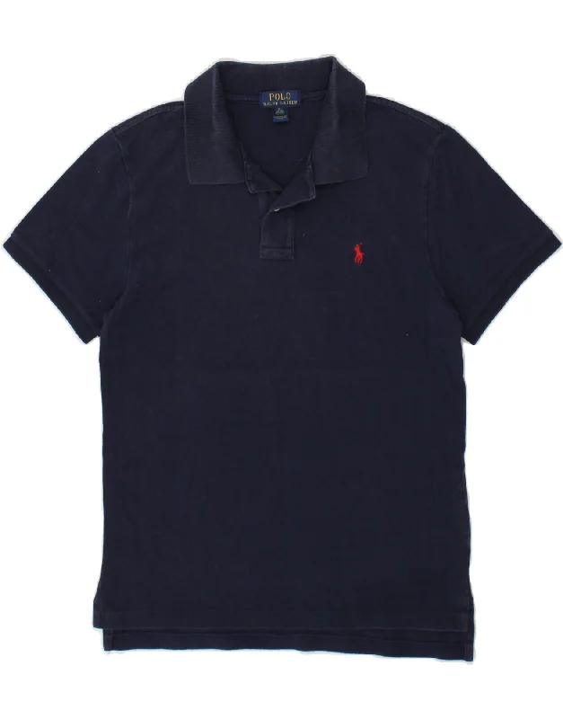 men's polo shirts with logos -POLO RALPH LAUREN Boys Custom Fit Polo Shirt 15-16 Years XL Navy Blue