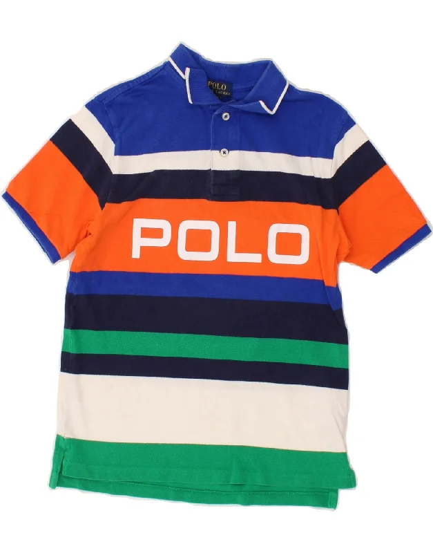 men's pique polo shirts -POLO RALPH LAUREN Boys Graphic Polo Shirt 10-11 Years Medium Multicoloured