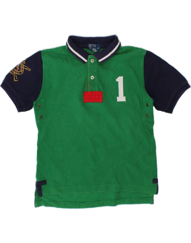 men's golf-style polo shirts -POLO RALPH LAUREN Boys Graphic Rugby Polo Shirt 5-6 Years Green