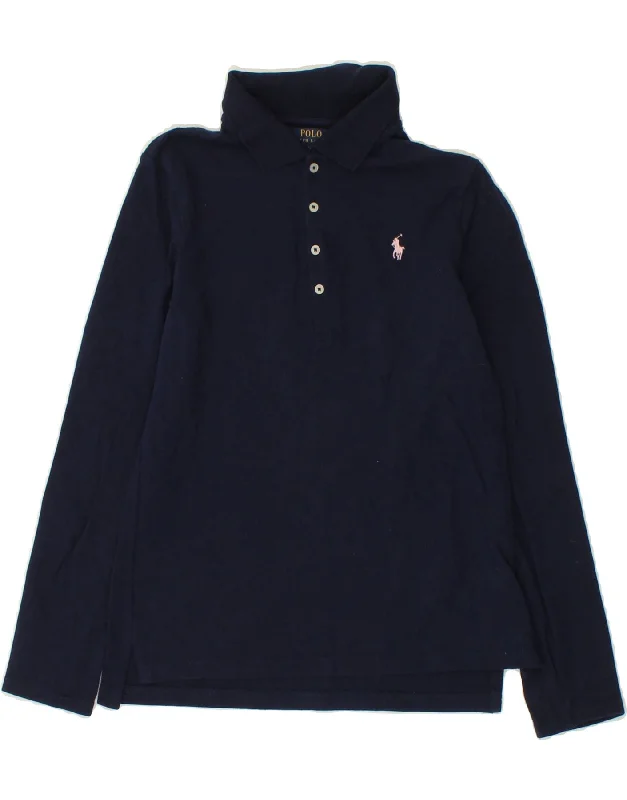 vibrant long sleeve polo shirts -POLO RALPH LAUREN Boys Long Sleeve Polo Shirt 15-16 Years XL Navy Blue