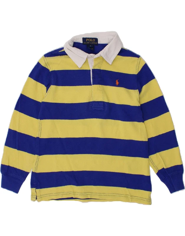 men's breathable polo shirts -POLO RALPH LAUREN Boys Long Sleeve Rugby Polo Shirt 4-5 Years Yellow