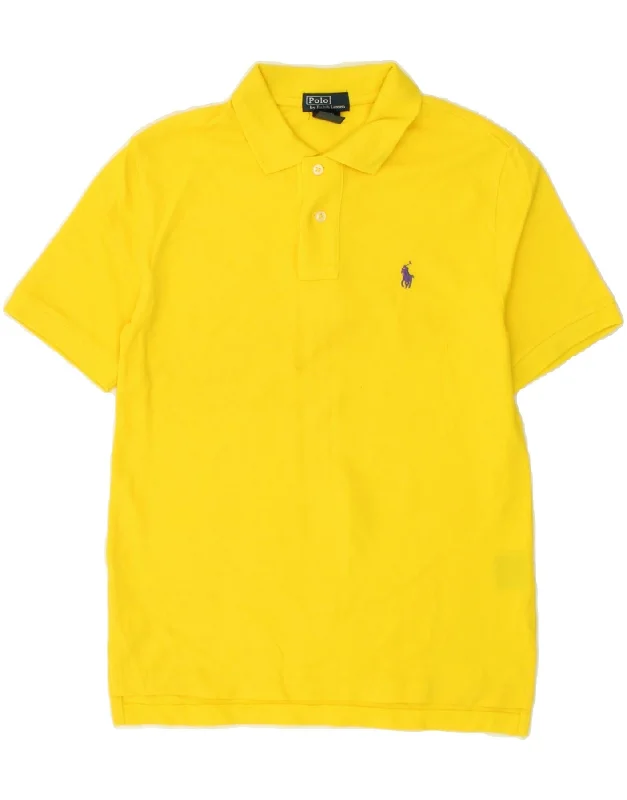 men's long sleeve pique polo shirts -POLO RALPH LAUREN Boys Polo Shirt 10-11 Years Medium  Yellow Cotton