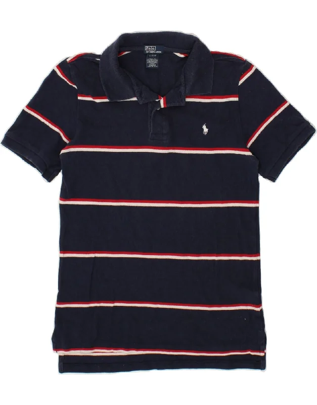 polo shirts with contrasting collars -POLO RALPH LAUREN Boys Polo Shirt 14-15 Years Large Navy Blue Striped