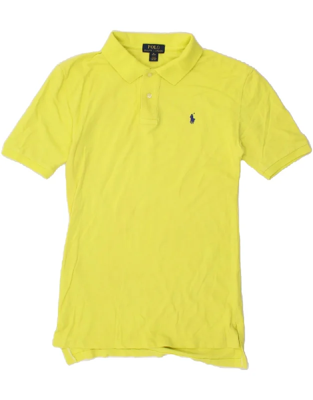 men's regular-fit polo shirts -POLO RALPH LAUREN Boys Polo Shirt 15-16 Years XL Yellow Cotton