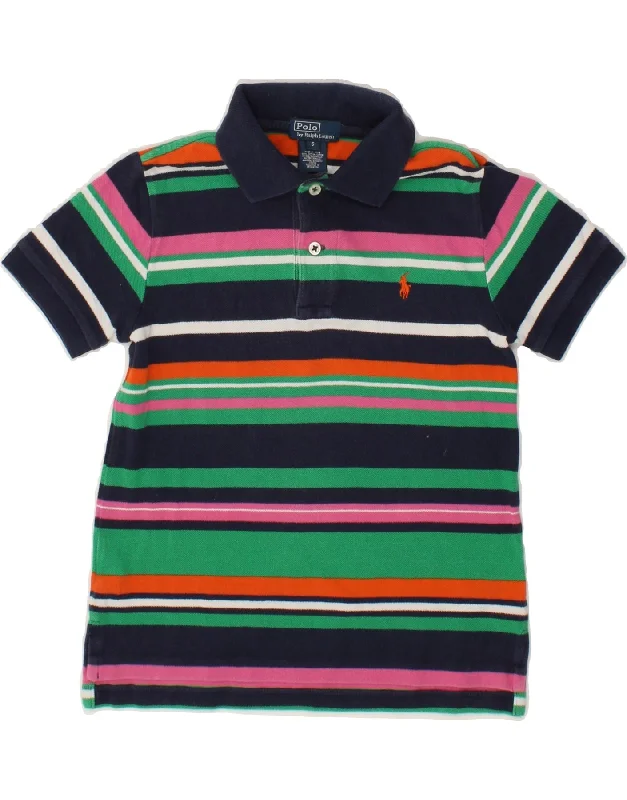 men's classic polo shirts -POLO RALPH LAUREN Boys Polo Shirt 5-6 Years Multicoloured Striped Cotton