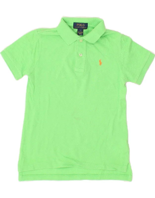 men's polo shirts for formal wear -POLO RALPH LAUREN Boys Polo Shirt 6-7 Years Green Cotton