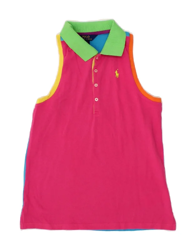 men's polo shirts with logos -POLO RALPH LAUREN Girls Polo Shirt 12-13 Years Large Multicoloured