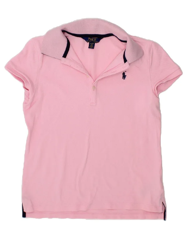 men's casual wear polo shirts -POLO RALPH LAUREN Girls Polo Shirt 15-16 Years XL Pink Cotton