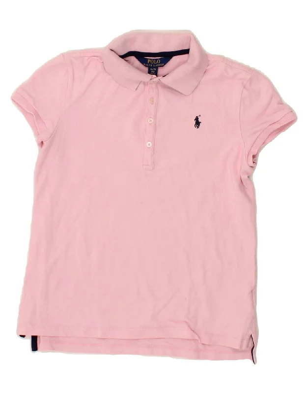 cotton polo shirts for men -POLO RALPH LAUREN Girls Tall Polo Shirt 15-16 Years XL Pink Cotton