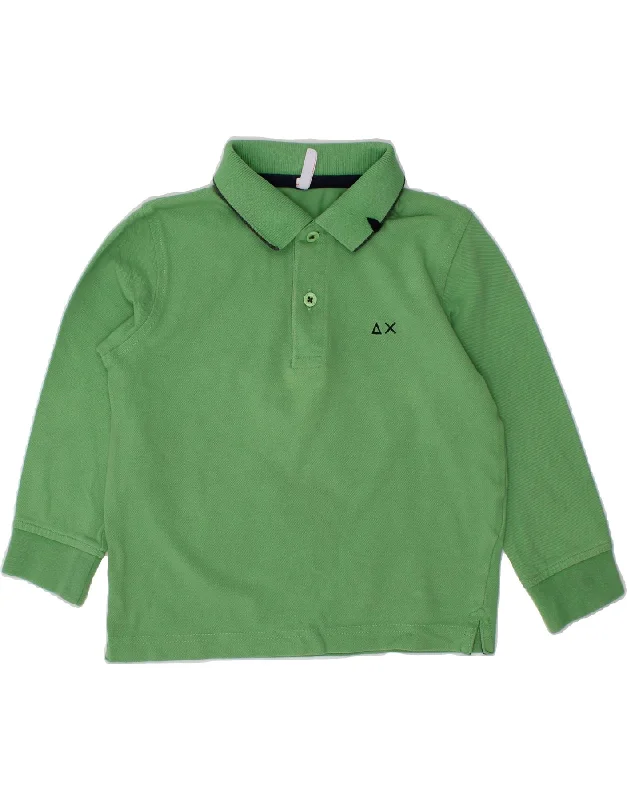 casual polo shirts for men -SUN68 Baby Boys Long Sleeve Polo Shirt 18-24 Months Green Cotton