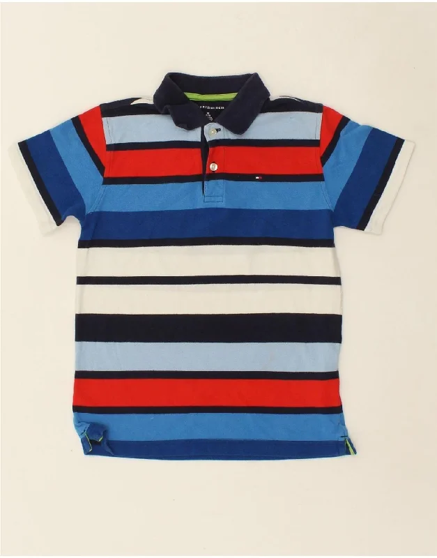 soft-touch polo shirts for men -TOMMY HILFIGER Boys Polo Shirt 8-9 Years Medium  Multicoloured Striped