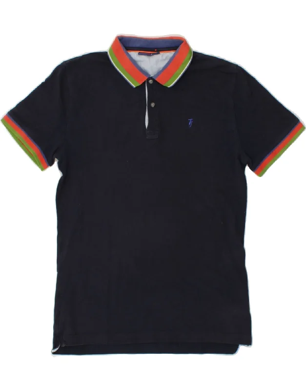 versatile cotton polo shirts -TRUSSARDI Boys Polo Shirt 14-15 Years Large Navy Blue Cotton