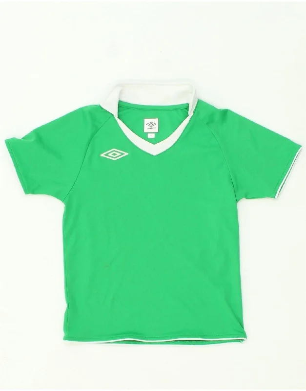 modern fit polo shirts for men -UMBRO Boys Polo Shirt 5-6 Years Green Polyester