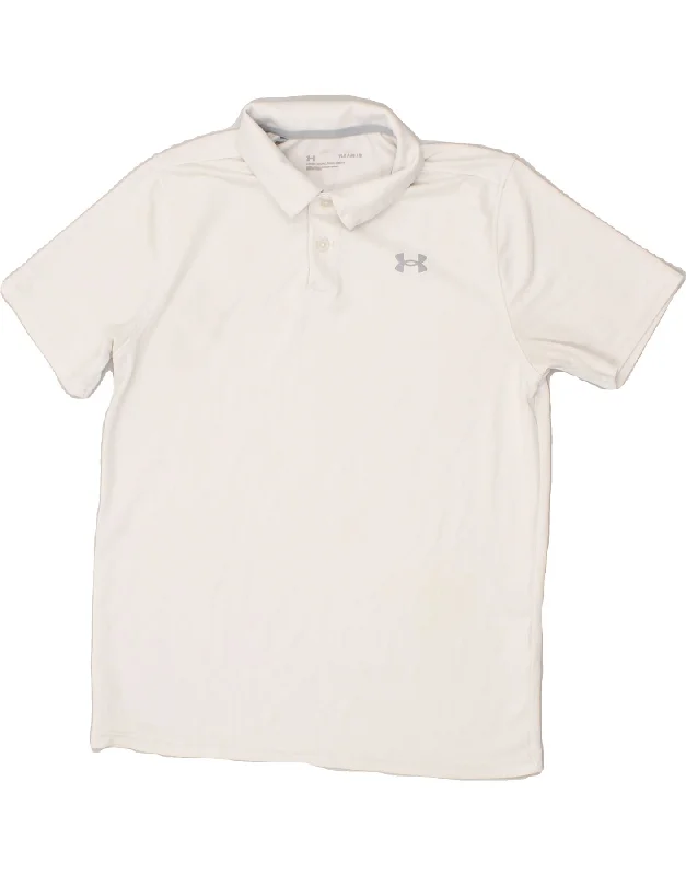 men's polo shirts for summer -UNDER ARMOUR Boys Polo Shirt 11-12 Years Large  White Polyester