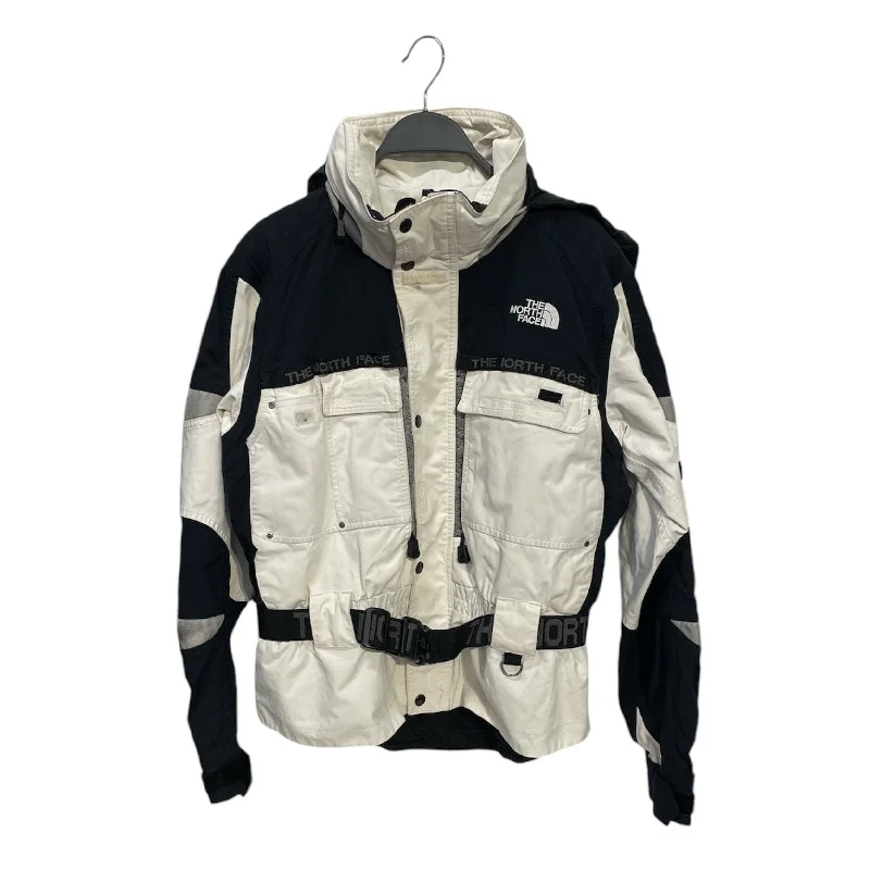 men's jean jackets -THE NORTH FACE/Jacket/L/Nylon/WHT/BLK/WHITE HAS BELT BUCKLE HOOD