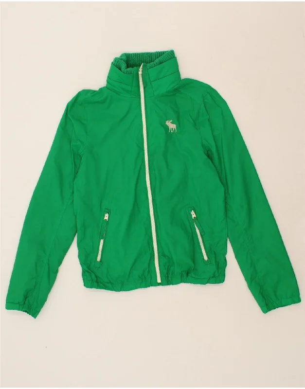 men's field jackets -ABERCROMBIE & FITCH Mens Bomber Jacket UK 38 Medium Green Cotton