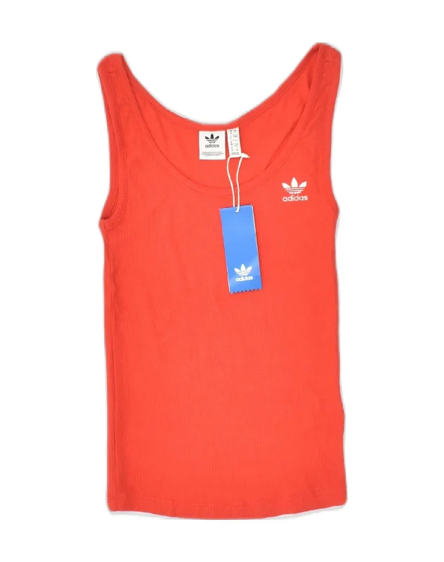 men's vest for evening wear -ADIDAS Girls Vest Top 13-14 Years  Red Cotton