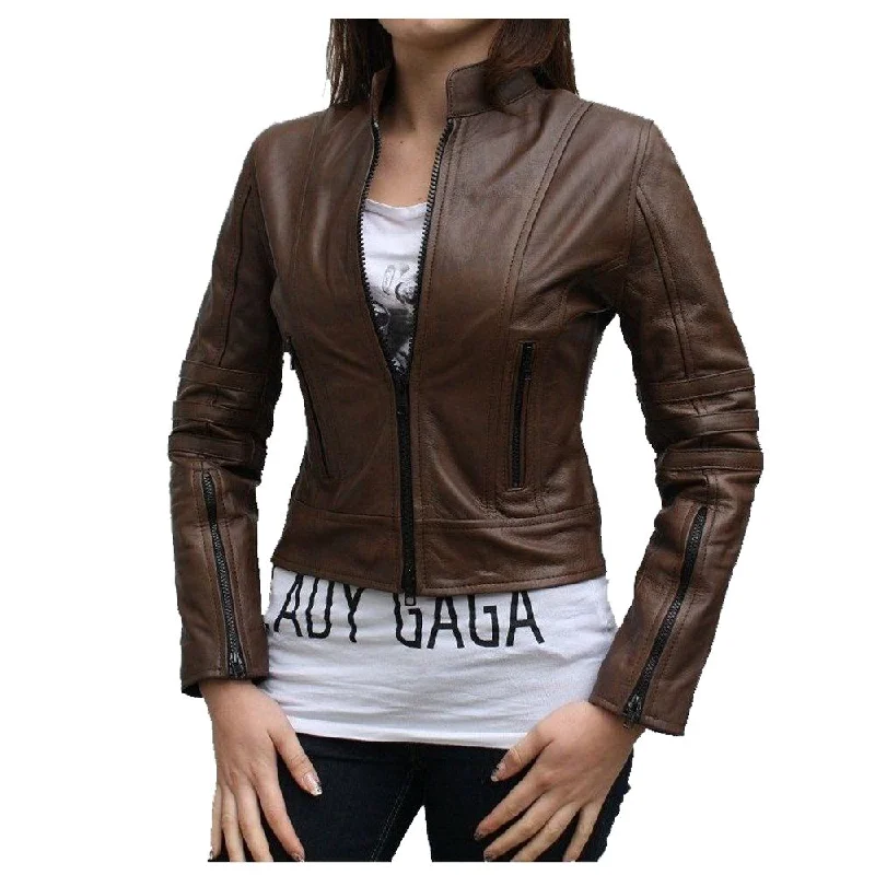 men's winter coats and jackets -Antique Dark Angel Women Leather jacket