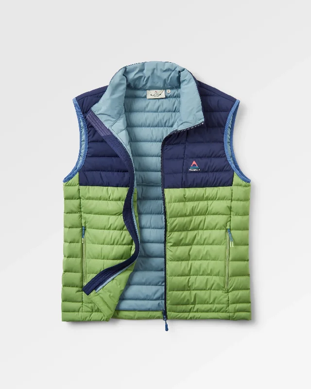 men's formal vests -Ashland Down Recycled Vest - Rich Navy/Pear Green