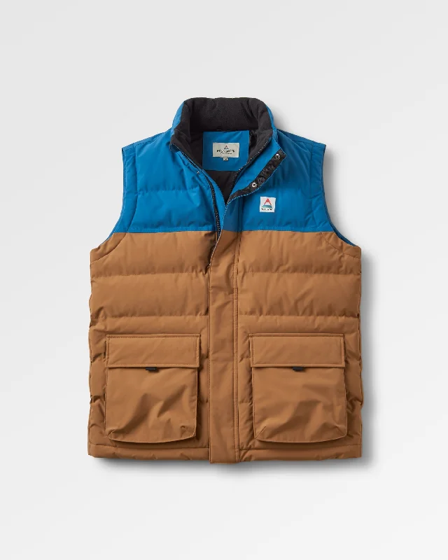 men's sporty vests -Baltic Recycled Insulated Vest - Toffee/Blue Steel