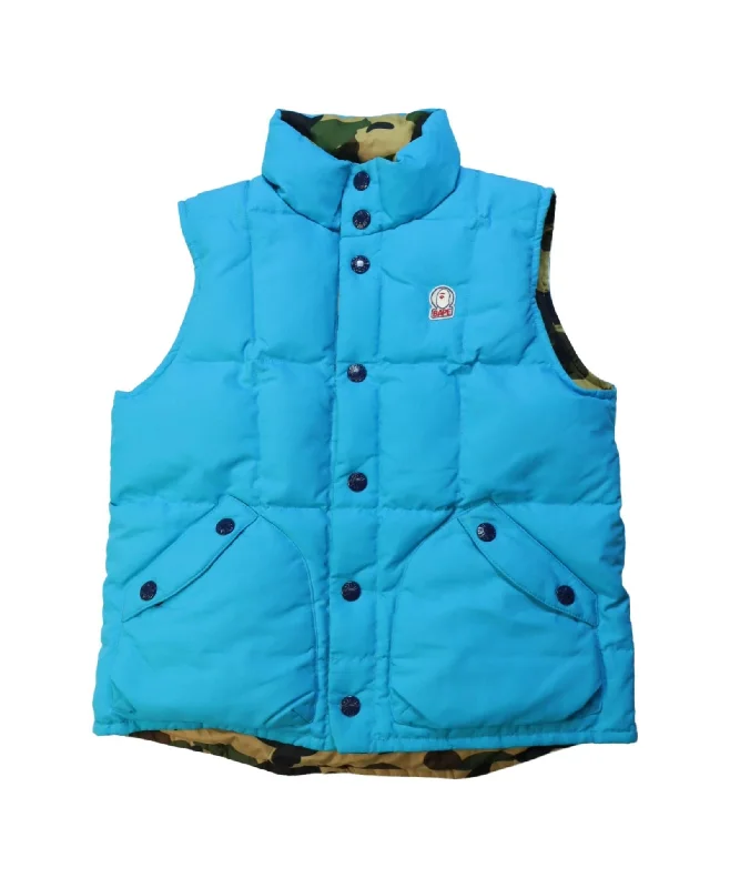 elegant vest jackets for men -BAPE KIDS Reversible Puffer Vest 7Y - 8Y