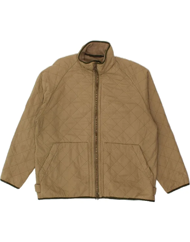 men's wool-blend jackets -BARBOUR Mens Quilted Jacket UK 44 2XL Beige Polyester