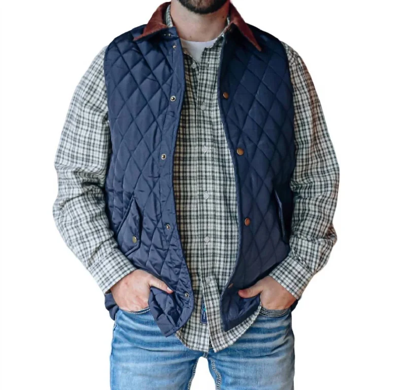 stylish formal vests for men -Beaumont Vest In Navy