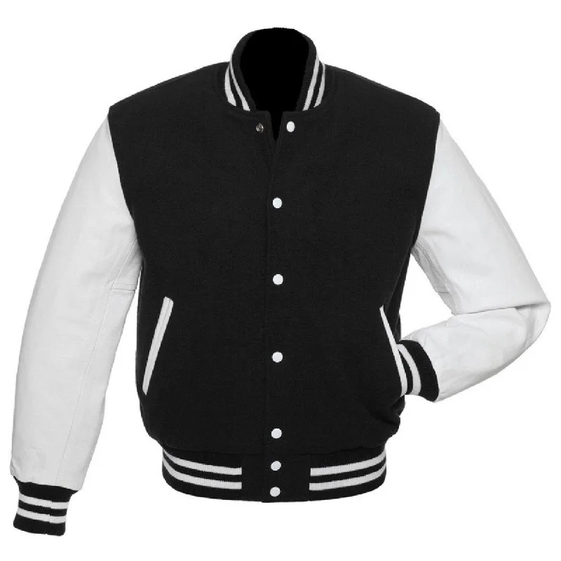 stylish jackets for men -Varsity Black and White Jacket