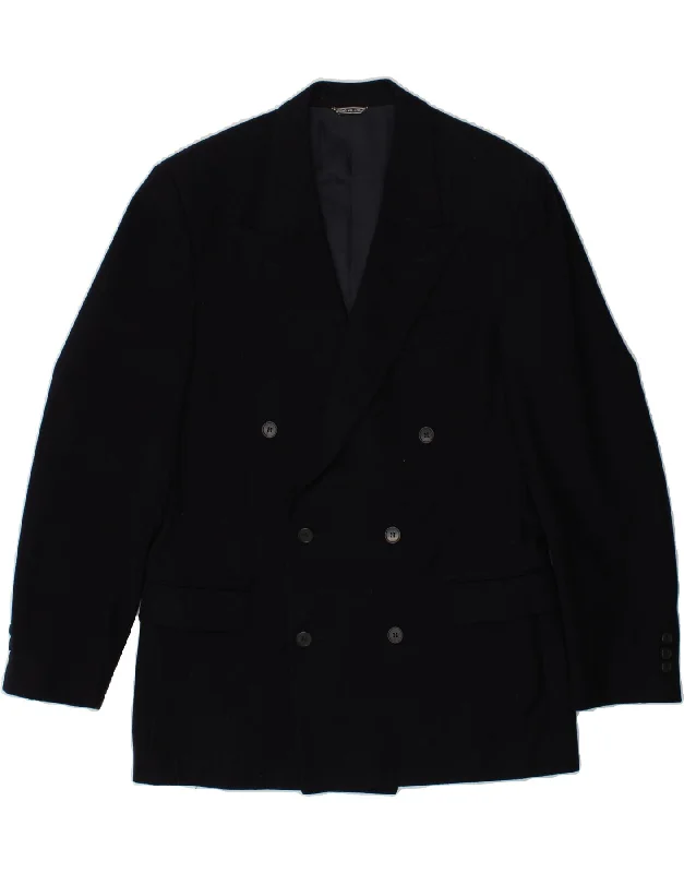 men's army-style jackets -CALLAGHAN'S Mens Mario Zegna Blazer Jacket  IT 48 Medium Navy Blue Wool