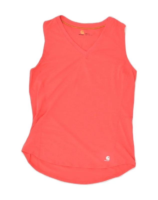 men's stylish knit vests -CARHARTT Girls Vest Top 8-9 Years Medium Pink Polyester