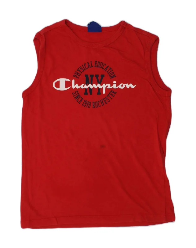 elegant vest jackets for men -CHAMPION Boys Graphic Vest Top 9-10 Years Medium Red