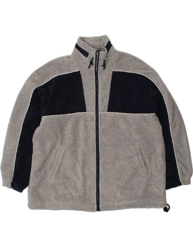 men's parkas for winter -CHAMPION Mens Loose Fit Fleece Jacket UK  40 Large Grey Colourblock